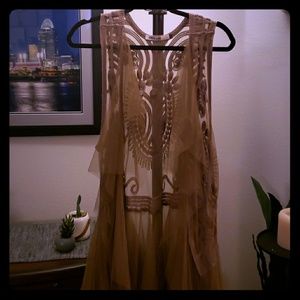 Origami Long Lace Tank Duster